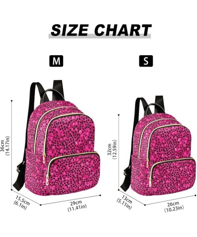 Pink Leopard Print Pattern Backpack Purse for Women Small Travel Bag Fashion Daypack M 202a3483 S(10.23"x5.11"x12.59") 202a34...