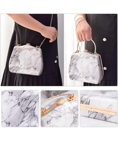 Women Evening Bag Marble Clutch Bag Bridal Wedding Purse Charming Shoulder Bag Elegant Handbag Orange $35.38 Evening Bags