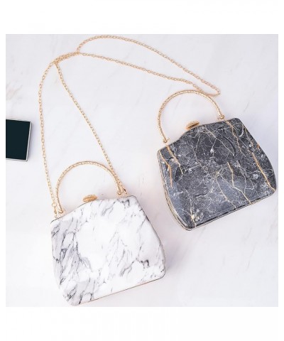 Women Evening Bag Marble Clutch Bag Bridal Wedding Purse Charming Shoulder Bag Elegant Handbag Orange $35.38 Evening Bags