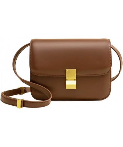 Small Square Y2k Purse Genuine Leather Shoulder Bag Women Fashion Red Shoulder Bag Purse Casual Crossbody Bag Brown S $26.52 ...