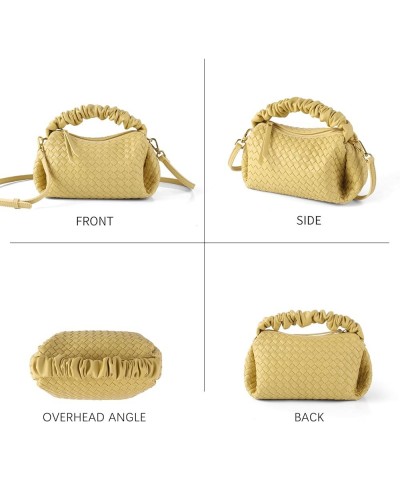 Woven Handbags For Women, Vegan Leather Crossbody Bag With Detachable Strap Shoulderbag, Weave Wristlet Clutch Yellow $26.09 ...