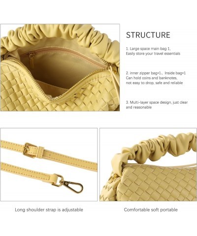 Woven Handbags For Women, Vegan Leather Crossbody Bag With Detachable Strap Shoulderbag, Weave Wristlet Clutch Yellow $26.09 ...