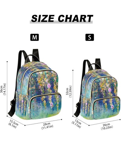 Mini Backpack for Women, Summer Ivy Flowers Travel Backpack Purse for Ladies, Small Bookbag Daypack Shoulder Bag M A170 Mediu...