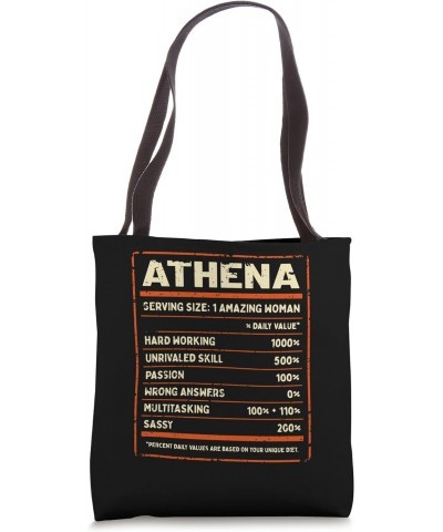 Athena Nutrition Facts Personalized Girls Name Quirky Tote Bag $14.57 Totes