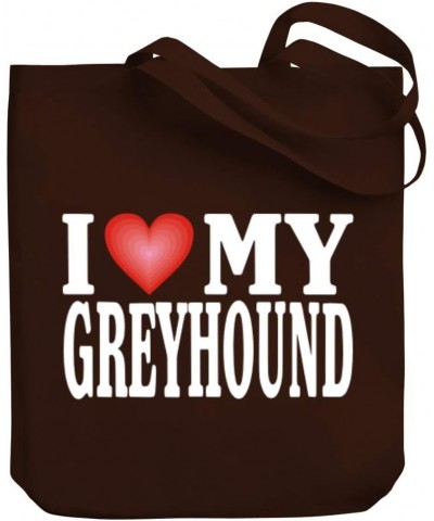 I LOVE Greyhound Canvas Tote Bag 10.5" x 16" x 4 $21.19 Totes