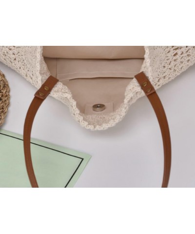 Beach Bags for Women Knit Straw Hobo Bag Hollow Out Summer Bag Shoulder Bag Purses 2024 White $13.32 Shoulder Bags