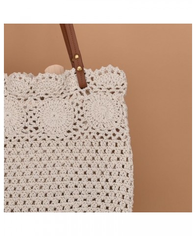 Beach Bags for Women Knit Straw Hobo Bag Hollow Out Summer Bag Shoulder Bag Purses 2024 White $13.32 Shoulder Bags