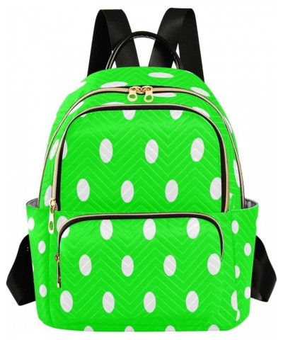 Backpack Purse for Women White Polka Dot Light Green Casual Shoulder Bag Small Backpack M Small $13.52 Backpacks