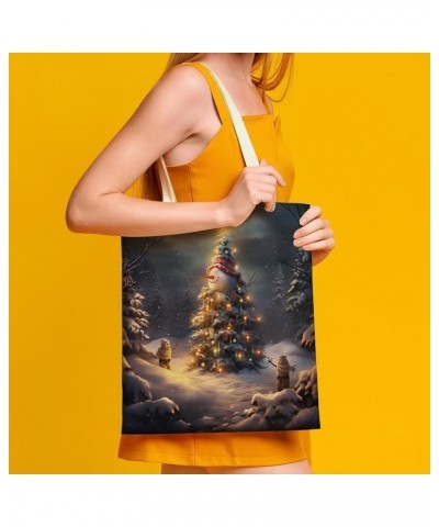 Tote Bag Winter Vintage Bird And Flower Economical Cotton Tote Bag Christmas Bird Snowy Beach Bags Totebag-5 $12.00 Totes