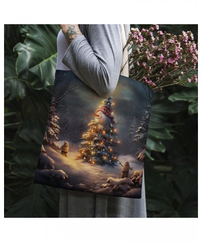 Tote Bag Winter Vintage Bird And Flower Economical Cotton Tote Bag Christmas Bird Snowy Beach Bags Totebag-5 $12.00 Totes