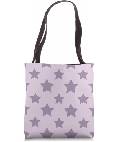 Star Print Geometric Light Violet Purple White Star Pattern Tote Bag $9.42 Totes