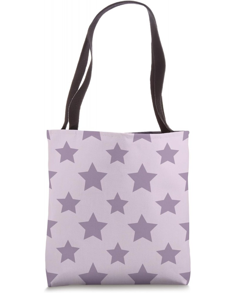 Star Print Geometric Light Violet Purple White Star Pattern Tote Bag $9.42 Totes