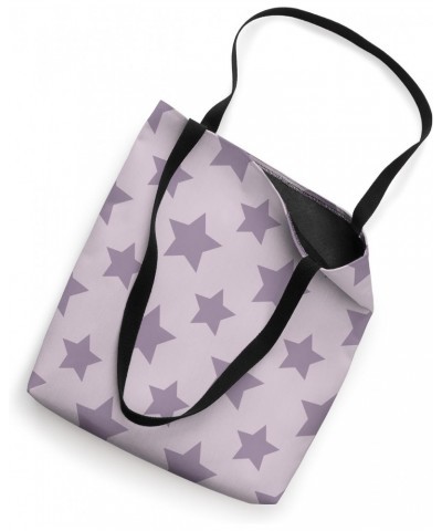 Star Print Geometric Light Violet Purple White Star Pattern Tote Bag $9.42 Totes