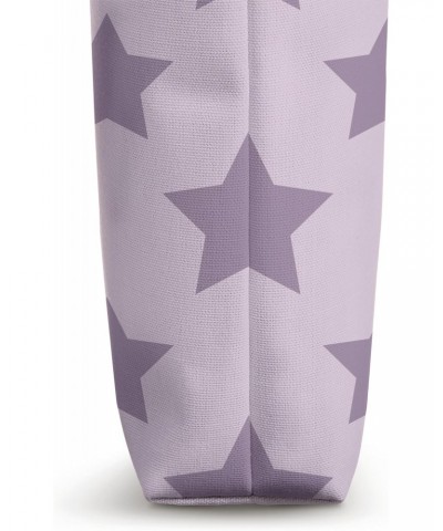 Star Print Geometric Light Violet Purple White Star Pattern Tote Bag $9.42 Totes