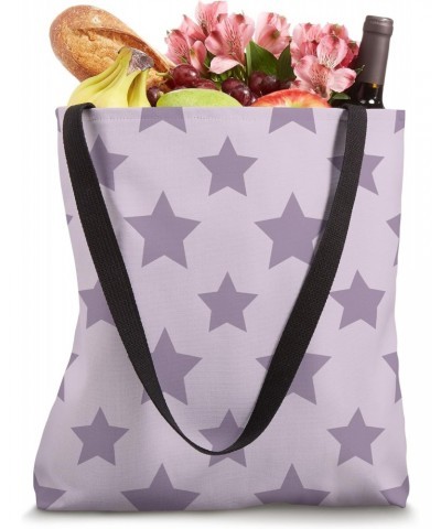 Star Print Geometric Light Violet Purple White Star Pattern Tote Bag $9.42 Totes