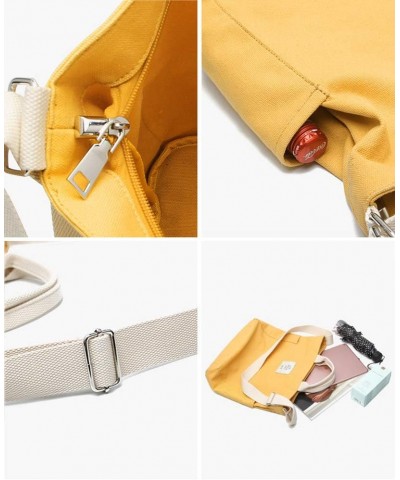 Shoulder Bag Canvas Totes Bag Cotton Shopping Crossbody Travel Weekend Handbag Work Bag Yellow $11.96 Totes