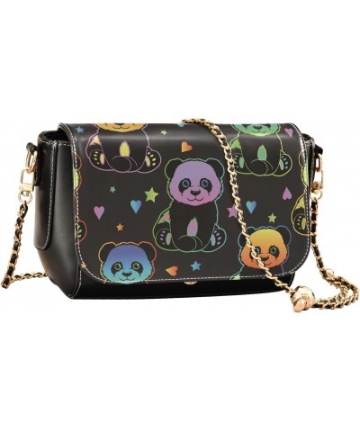 Love Panda Crossbody Shoulder Bag for Women, PU Leather Flap Satchel Purse, Shoulder Handbags with Adjustable Strap, Clutch H...