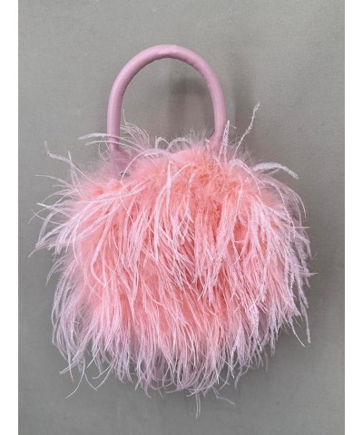 Ostrich Feather Purse for Women Evening Clutch Mini Purse for Wedding Party Prom Banquet Pink 2 $26.50 Handbags