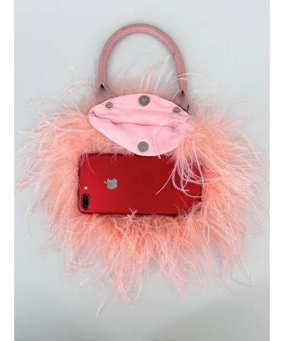 Ostrich Feather Purse for Women Evening Clutch Mini Purse for Wedding Party Prom Banquet Pink 2 $26.50 Handbags