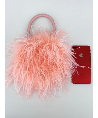 Ostrich Feather Purse for Women Evening Clutch Mini Purse for Wedding Party Prom Banquet Pink 2 $26.50 Handbags