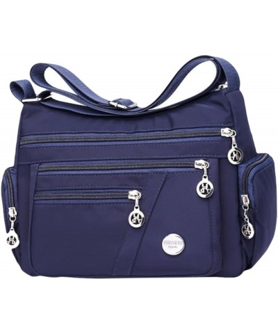 1pc Multi Layer Messenger Bag Waterproof Storage Bag Canvas Crossbody Purse Shoulder Bag Waterproof Blue $11.02 Crossbody Bags