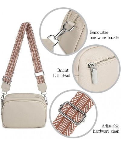 Genuine Leather Purses and Handbags for Women Shoulder Bag Satchel Purse Vintage Crossbody Purse Beige $11.17 Crossbody Bags