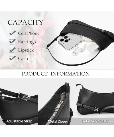 Women's Small Shoulder Bags Retro Y2k 90s Hobo Handbags Unique Trendy Designer Bag Fashion Clutch Purses for 2024 Black $14.8...