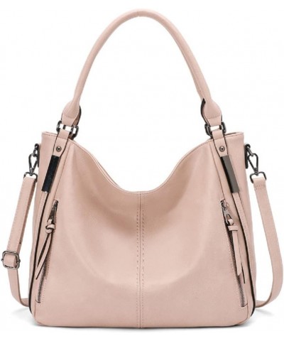 Handbags and Purses for Women PU Leather Top Handle Satchel Large Shoulder Bag Fashion Ladies Tote Pink $23.91 Totes