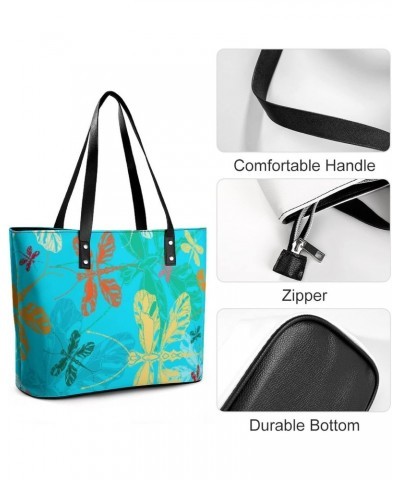 Womens Handbag Dragonfly Leather Tote Bag Top Handle Satchel Bags For Lady $16.80 Totes