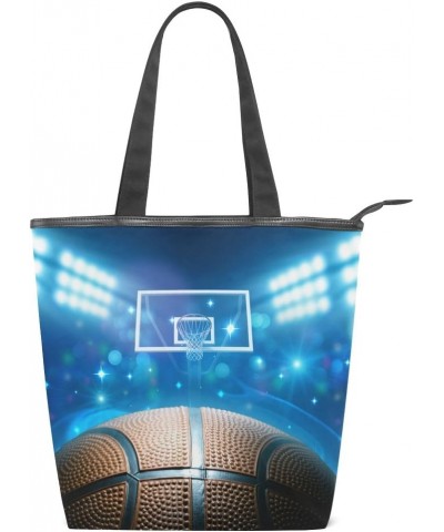 Tote Canvas Shoulder Bag Basketball Arena Womens Handbag $11.76 Shoulder Bags