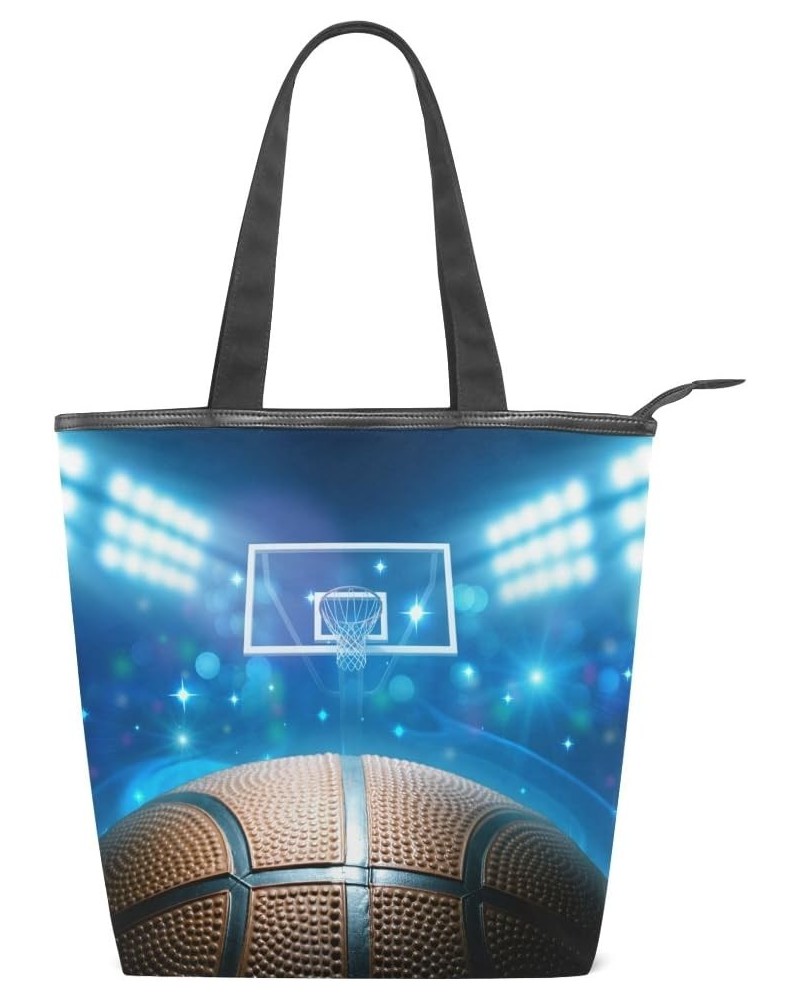 Tote Canvas Shoulder Bag Basketball Arena Womens Handbag $11.76 Shoulder Bags