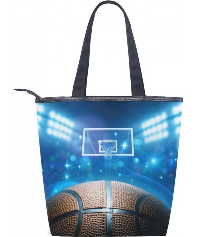 Tote Canvas Shoulder Bag Basketball Arena Womens Handbag $11.76 Shoulder Bags