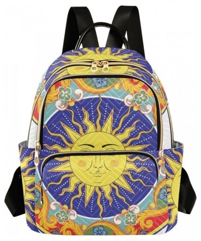 Boho Vintage Sun Moon and Star Backpack Purse for Women Lightweight Back Pack Casual Daypack Travel Shoulder Bag Bookbag - M ...