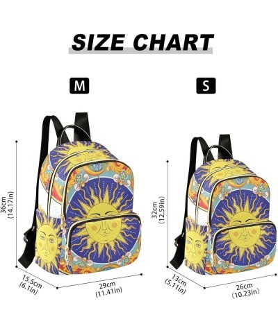 Boho Vintage Sun Moon and Star Backpack Purse for Women Lightweight Back Pack Casual Daypack Travel Shoulder Bag Bookbag - M ...