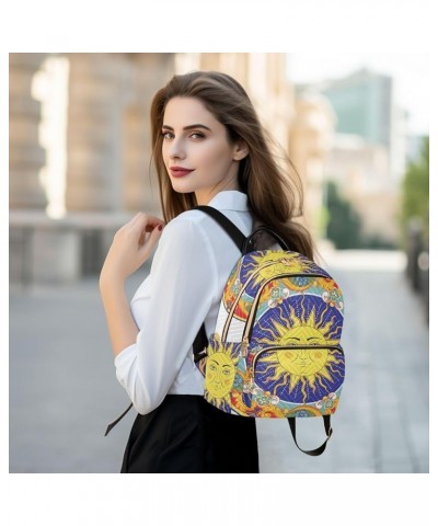 Boho Vintage Sun Moon and Star Backpack Purse for Women Lightweight Back Pack Casual Daypack Travel Shoulder Bag Bookbag - M ...