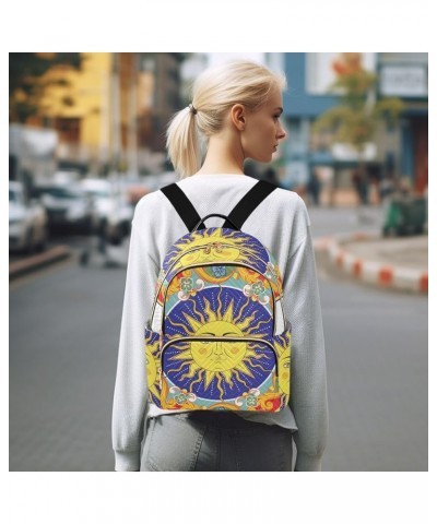 Boho Vintage Sun Moon and Star Backpack Purse for Women Lightweight Back Pack Casual Daypack Travel Shoulder Bag Bookbag - M ...