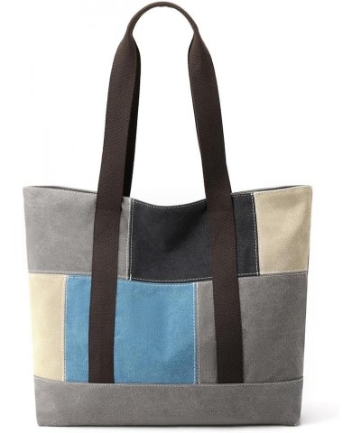 Tote Bag for Women Casual Zipper Tote Everyday Shoulder Tote Handbag Travel Hobo Top Handle Purse with Pocket Work Blue $15.4...