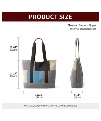 Tote Bag for Women Casual Zipper Tote Everyday Shoulder Tote Handbag Travel Hobo Top Handle Purse with Pocket Work Blue $15.4...