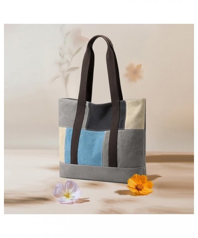 Tote Bag for Women Casual Zipper Tote Everyday Shoulder Tote Handbag Travel Hobo Top Handle Purse with Pocket Work Blue $15.4...