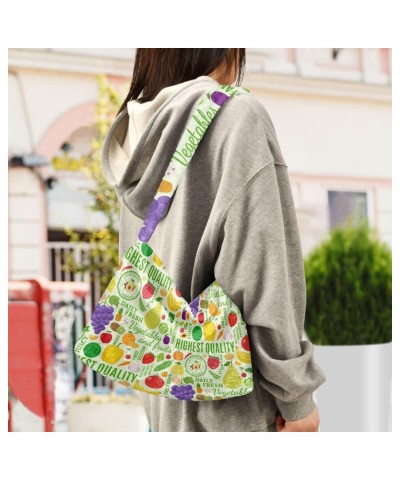 Vegetables Fruits Grapes Fluffy Crossbody Bag Furry Tote Bags for Women Fuzzy Purse Handbag Lady Shoulder Bag Large Plush Bag...