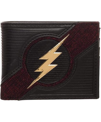 Lightning Bolt Superhero Black And Red Metal Logo Bi-Fold Wallet $14.03 Wallets