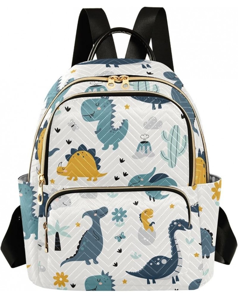 Backpack Purse for Women Cute Cute Cartoon Dinosaur, Mini Fashion Backpack Dino Eggs Floral Lightweight Casual Daypack Should...