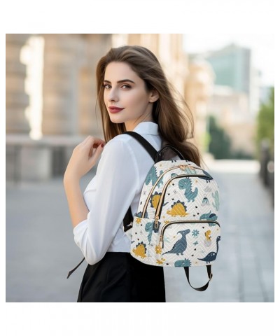 Backpack Purse for Women Cute Cute Cartoon Dinosaur, Mini Fashion Backpack Dino Eggs Floral Lightweight Casual Daypack Should...