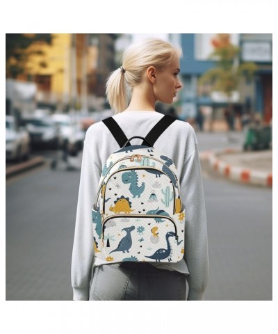 Backpack Purse for Women Cute Cute Cartoon Dinosaur, Mini Fashion Backpack Dino Eggs Floral Lightweight Casual Daypack Should...