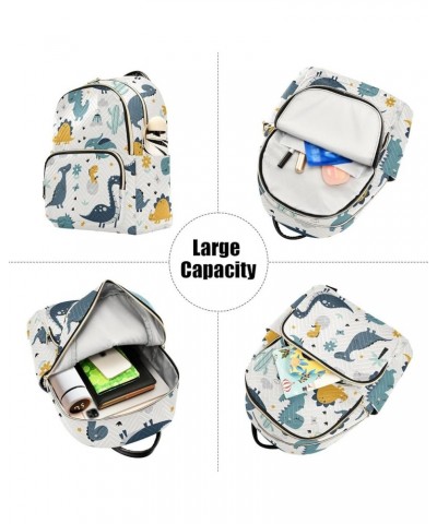 Backpack Purse for Women Cute Cute Cartoon Dinosaur, Mini Fashion Backpack Dino Eggs Floral Lightweight Casual Daypack Should...