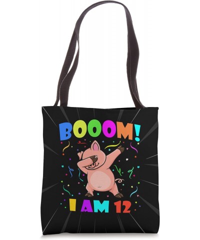 Dabbing Pig - Booom! I Am 12 Boys Girls 12th Birthday Outfit Tote Bag $9.78 Totes