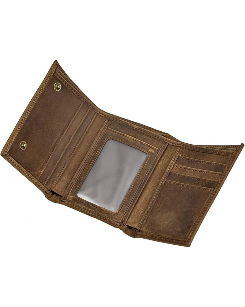 VintageLeather Wallet Casual Short Wallet Trifold Purse Coin Pouch with 9 Credit Card Holder $53.86 Wallets