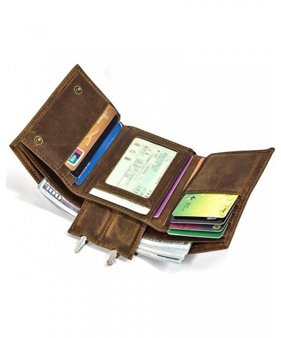 VintageLeather Wallet Casual Short Wallet Trifold Purse Coin Pouch with 9 Credit Card Holder $53.86 Wallets