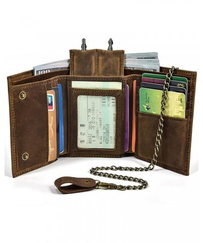 VintageLeather Wallet Casual Short Wallet Trifold Purse Coin Pouch with 9 Credit Card Holder $53.86 Wallets