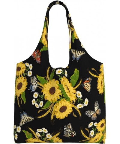 Sunflowers Single Shoulder Commuter Canvas Tote Bags For Women And Men Sunflowers 34 $11.87 Totes